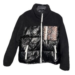 Marc New York Performance Puffer‎ Jacket Black Size L Animal Print